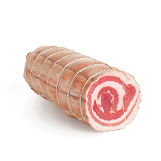 Pancetta arrotolata e scotennata